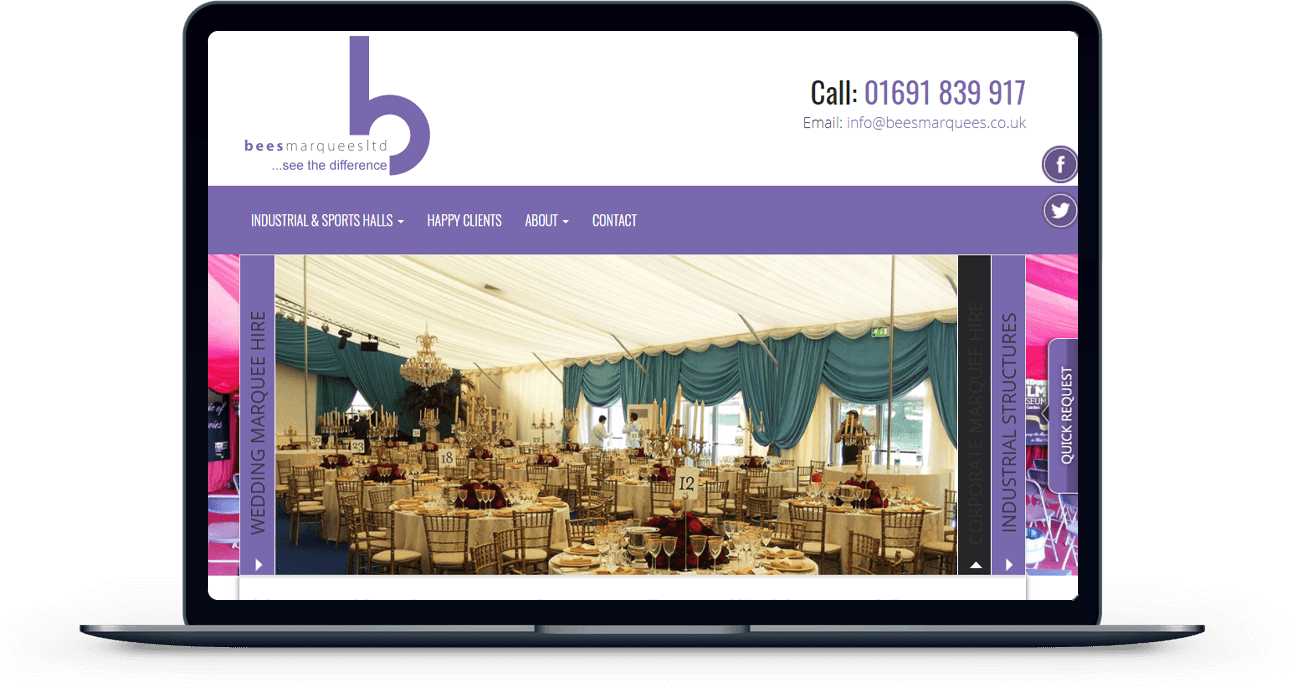 Marketing for Bees Wedding Marquees